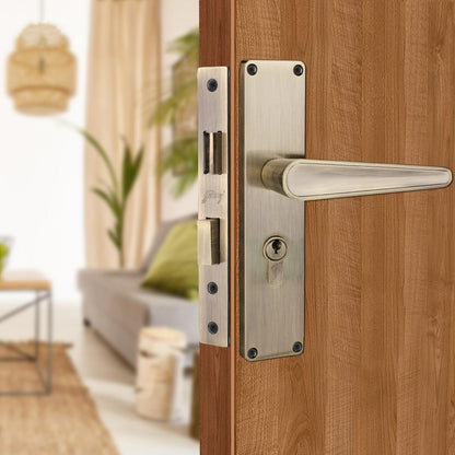 Godrej Mortise Lock I Mortise Door Handle Lock for Main & Internal Door in Residential I NEH 19-1 CK I Antique Brass Finish 20cm / 8 Inches Handle, with Lock Body & 3 Keys